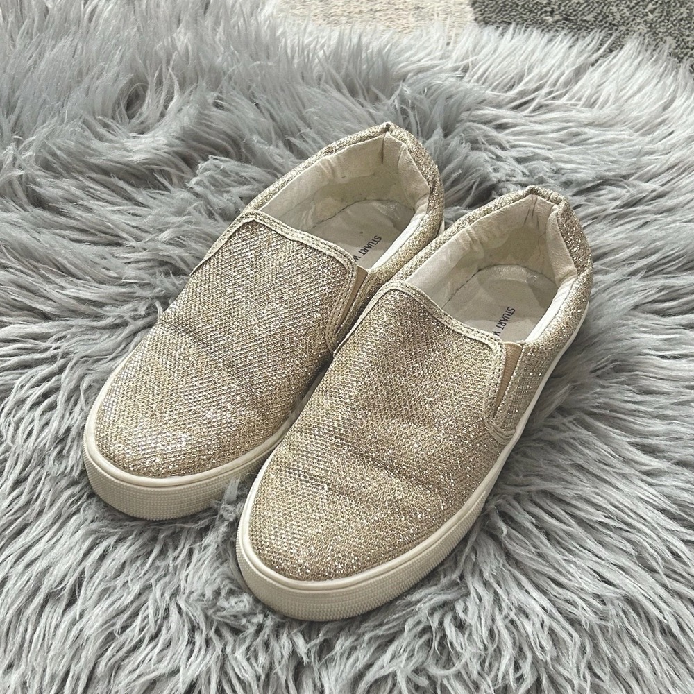 Stuart Weitzman Youth Champagne Shimmer Vance Slider Girls Size‎ 4